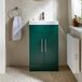 Hudson Reed Cluo Collectie meuble lavabo vert foncé 50cm avec lavabo | poignées chromées