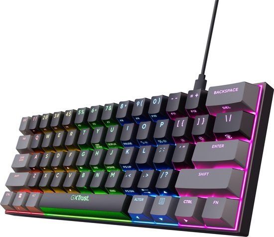 Trust GXT 867 Acira AZERTY Mechanisch Gaming Toetsenbord Zwart/Grijs