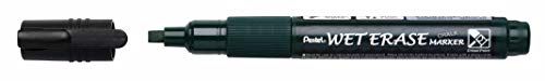 Pentel SMW26-AO Wet Erase Marker, krijtmarker, vochtig afwasbaar, wigpunt, 1 stuk, zwart