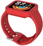 By Qubix Qubix - Siliconen band met case - Rood - Geschikt voor Xiaomi Redmi Watch 2 (Lite)