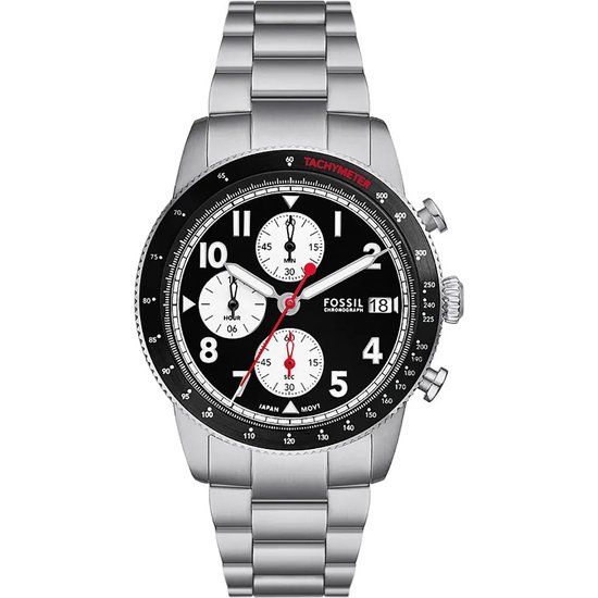 Fossil Sport Tourer FS6045 Heren Horloge - Zilverkleurig - 42 mm