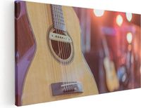 Artaza Canvas Schilderij Gitaar bij het Podium - 40x20 - Canvas Print