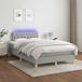 vidaXL Lit plateforme avec matelas et éclairage LED, gris clair, 120x200 cm, tissu