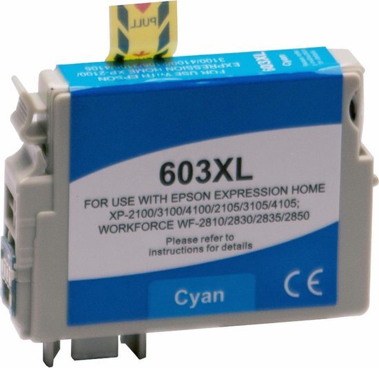 inkmaster Huismerk Premium cartridge voor Epson 603 XL C Cyaan Met Chip - Epson 603XL - Voor Printers: XP-2100 / XP-2105 / XP-3100 / XP-3105 / XP-4100 / XP-4105 / Workforce / WF-2810DWF / WF-2830DWF / WF-2835DWF / WF-2850DWF - Inktcartridges - Epson