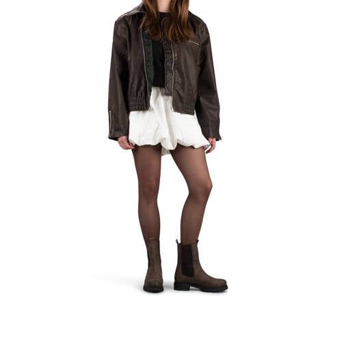 Poelman Sophie gevoerde chelseaboots donkerbruin