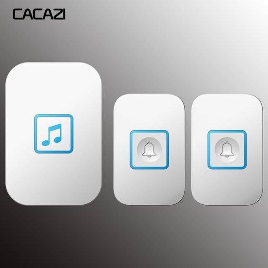Cacazi Smart Home Draadloze Deurbel - Wit, met 2 Receivers, LED verlichting, Waterdicht, 60 Muziek Tonen