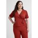 GREAT LOOKS overslagtop met textuur roodbruin