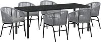 vidaXL Tuin Eettafel Set 7-delig Antraciet Gepoedercoat Staal