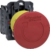 SCHNEIDER ELECTRIC XB5AS8442 - Bouton d'arrêt d'urgence - Rouge - 40 mm - Déverrouillage par rotation - 22 mm - 1NF