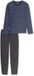 SCHIESSER Pyjama lang Heren faded denim Gestreept Lange mouw Katoen