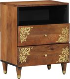 vidaXL Nachtkastje Honingbruin 50 x 33 x 62 cm Massief Mangohout