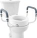 VEVOR Verhoogde Toiletbril, 88,9mm Hoog, Draagvermogen 136 Kg, voor Ronde Standaardtoiletten, Aluminium Leuning, met Eva-Armsteunkussen