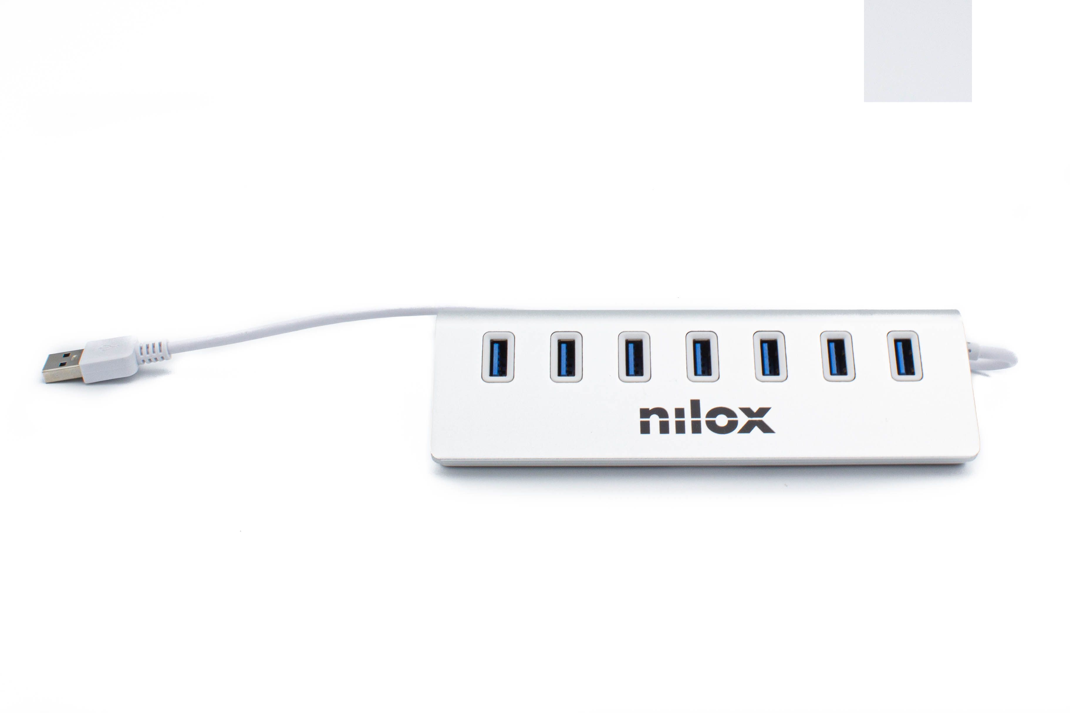 Nilox NX7HUB30 - USB 3.1 Hub - 7 poorten - Grijs