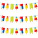 Folat IJsjes zomer thema feest slingers - Set van 3x stuks - 10 meter - IJslollies - feestartikelen hawaii party/tuinfeest