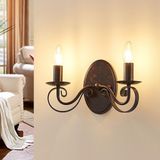 Lucande - wandlamp - 2lichts - Metaal - H: 17.8 cm - E14 - roestbruin