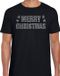 Bellatio Decorations Shoppartners Bv Glitter kersttrui t-shirt - zwart - voor heren - Merry Christmas - glitter steentjes / rhinestones - kerstkleding XL