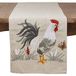 SARO LIFESTYLE 773.N1670B Collectie geborduurde haan tafelloper, 80% polyester-20% linnen, natuurlijk