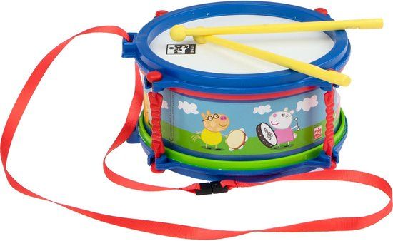 Peppa Pig Drum - 8.50 x 19 x 19 cm - Includes Drumsticks