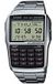 Casio Databank Calculator Heren Polshorloge Analoog Quartz Zwart Zilverkleurig Staal