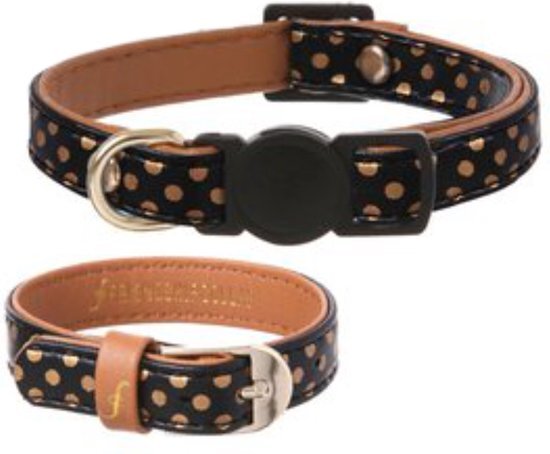 Friendship Collar Dotty Moggy kattenhalsband zwart, bruin