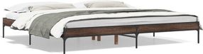 vidaXL Bedframe - Hout - Metaal - Bruin Eikenkleur - 200x200 cm