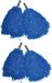 Funny Fashion Cheerballs/pompoms - set van 6x - blauw - met franjes en stick handgreep - 25 cm - voor kinderen