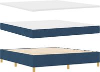 vidaXL Boxspringbed met matras en hoofdeinde, blauw, 180 x 200 cm, stof