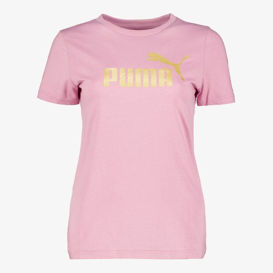 Puma ESS Metallic No. 1 Logo dames sport T-shirt roze - Maat L
