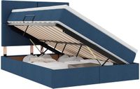 vidaXL LED opbergbed met matras Blauw 140 x 200 cm Stof