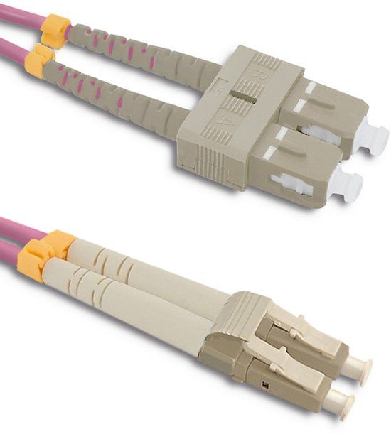 Qoltec - Patchkabel - LC/UPC-SC/UPC - Multimode - 50/125 OM4 - Duplex - 2m