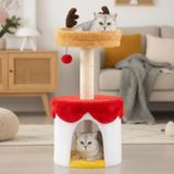 Merkloos Kerstboom voor katten met bed, 80 cm. Moderne kattenkooi, meerkleurig
