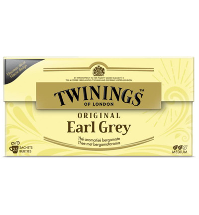 Twinings Earl grey envelop zwart 25ST