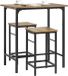 SoBuy Bartafel met 2 krukken/stoelen - Bruin