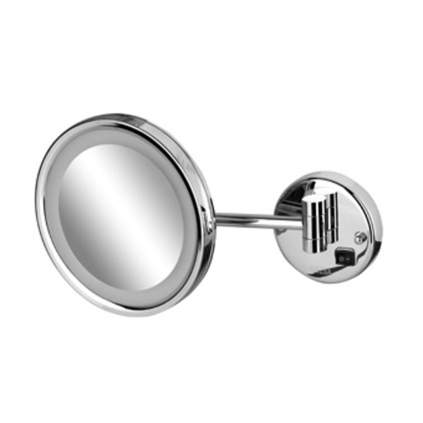 Geesa Mirror scheerspiegel met verlichting 1 armig O 21.5cm 3x vergrotend chroom