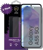 MobyDefend 3-Pack MobyDefend Screenprotectors - Geschikt voor Samsung Galaxy A55 - Matte Privacy Glass Screensavers