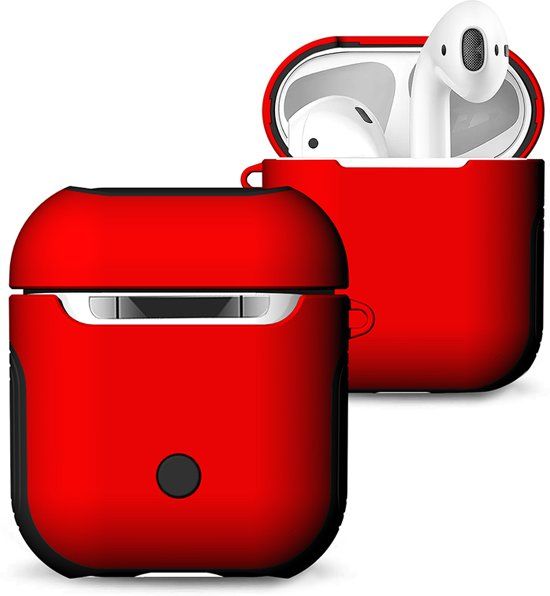 KELERINO. Hybride Silicone Case Cover Hoesje voor Apple Airpods - Rood