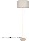 Qazqa Simplo Japandi lampadaire avec abat-jour - Beige