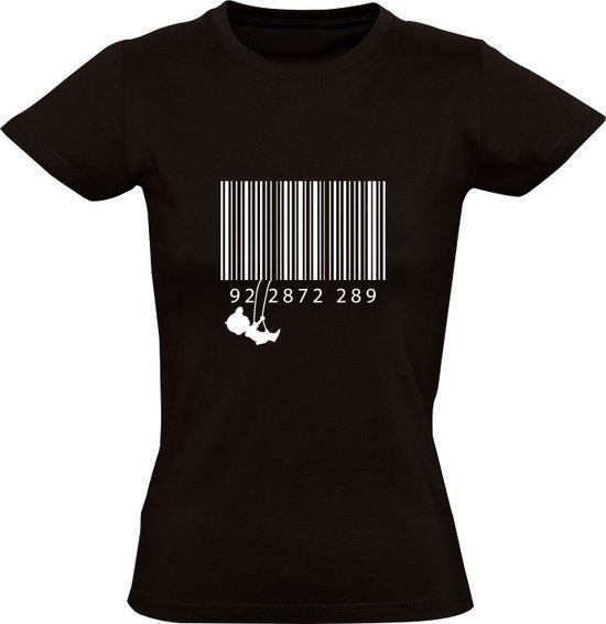 Sol's Barcode swing Dames T-shirt Zwart Katoen Maat S