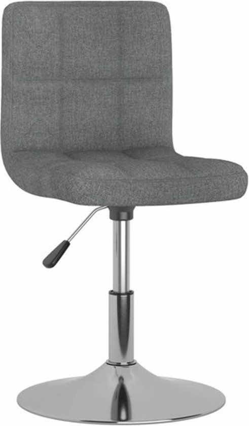 vidaXL Barkruk draaibaar stof lichtgrijs