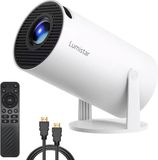 Lumistar Premium Mini Projecteur - Projecteur Smart TV tout-en-un - modèle 2025 - Android 13.0 - WiFi 6 & Bluetooth 5.2 - support 4k - Projecteur - Home Cinéma - Blanc