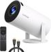 Lumistar Premium Mini Projecteur - Projecteur Smart TV tout-en-un - modèle 2025 - Android 13.0 - WiFi 6 & Bluetooth 5.2 - support 4k - Projecteur - Home Cinéma - Blanc
