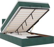 vidaXL Bed poef met matras 120x190 cm fluweel donkergroen