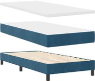 vidaXL Boxspring bed met hoofdeinde Donkerblauw 90 x 200 cm Fluweel