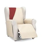 Martina Home Diamond Bankovertrek, gevoerd, omkeerbaar, beige-rood, 1-zits/ontspanning