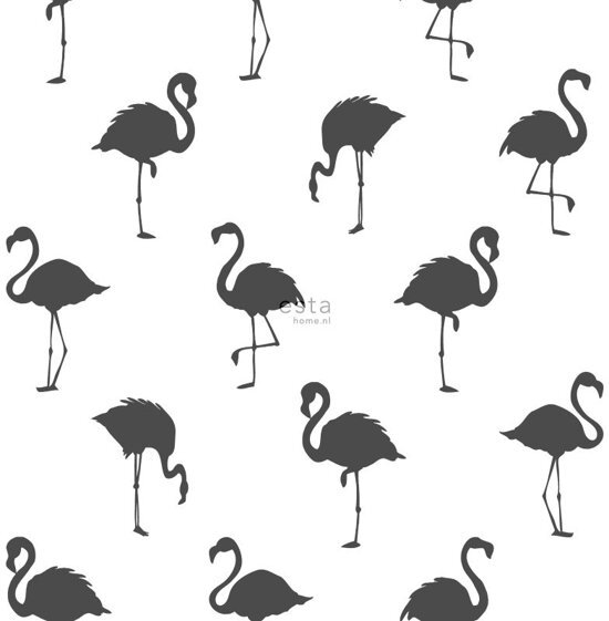 Esta Home behang flamingo s zwart en wit - 138993