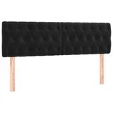 VidaXL Hoofdeind & Voeteind Zwart Polyester/Hout 1440 mm x 70 mm x 780 mm