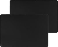 Secret de Gourmet tafel placemat PU- Set van 4x stuks -leer/leer look - zwart - 45 x 30 cm - Tafel onderleggers