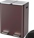 Bruin pedaalemmer 60 liter - Pedaalemmer - Twee compartimenten - RVS - Geïntegreerd filter - Rechthoekig - 50,8 x 32,3 x 66 cm