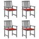 VidaXL Tuinstoelen 2 st met kussens massief acaciahout grijs