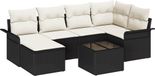 vidaXL Tuinbank Set Zwart Poly Rattan